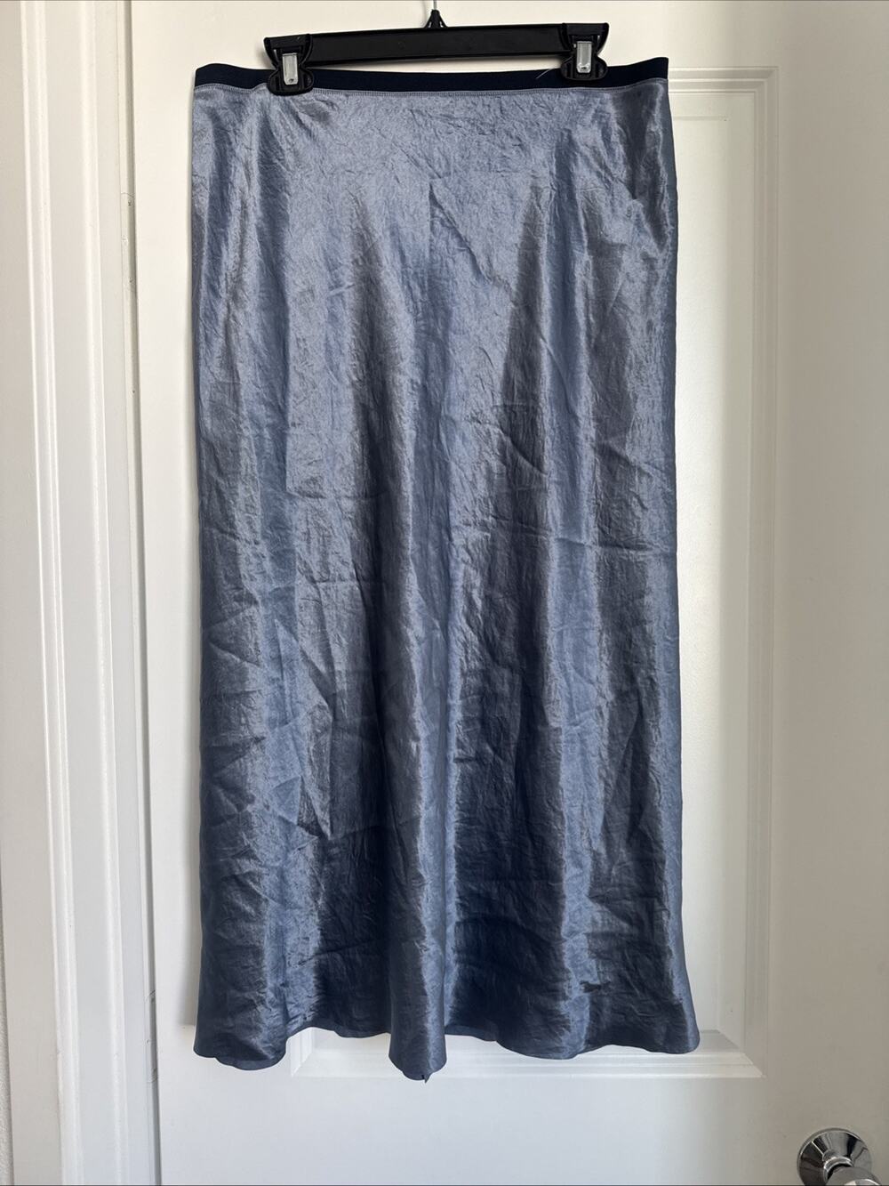 Vince Satin Bias Midi Skirt Blue Women’s Size Large